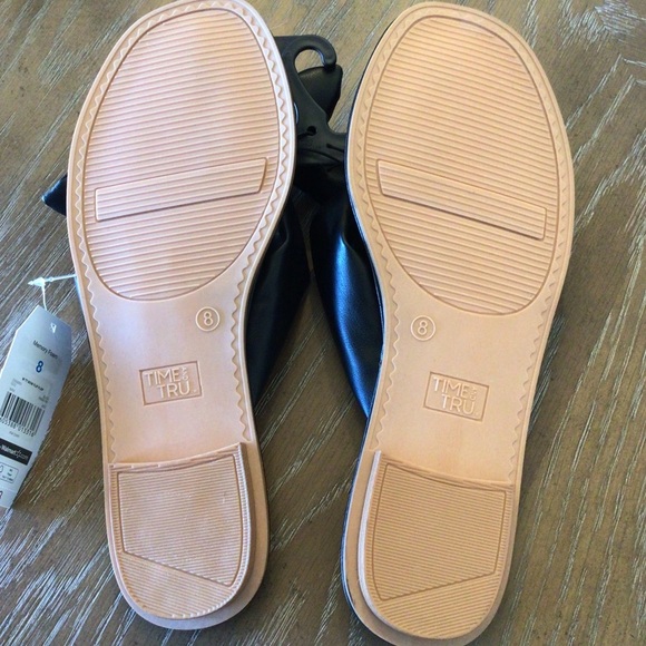 Time and Tru Womens Black Bow Thong Flat Slip-on Sandals - Picture 7 of 7
